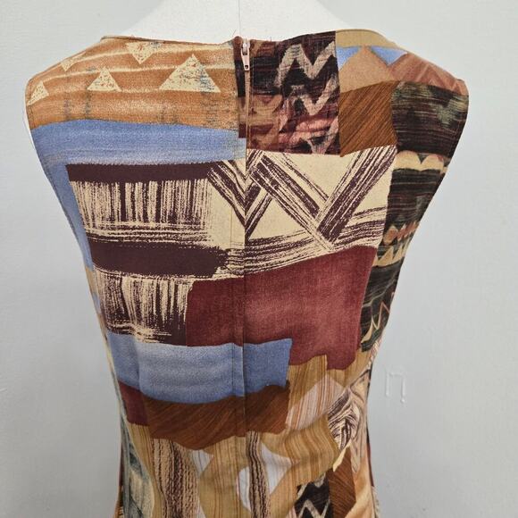 Lew Magram Vintage 90s Wrap Front Dress 6 Island Tribal Boho Granola Girl Hippie - Picture 7 of 12